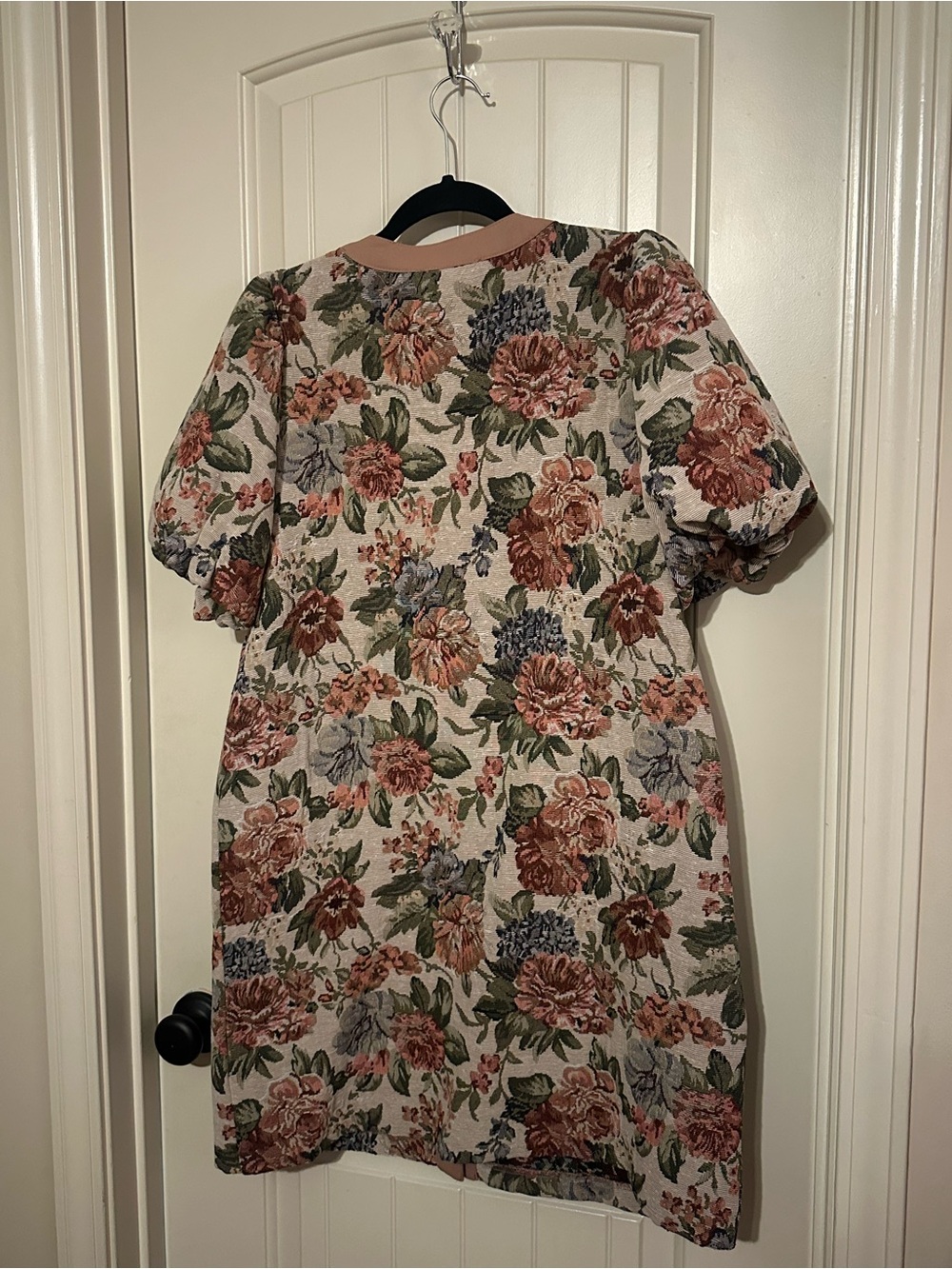 Floral Tie-Front Short Sleeve Coatigan in Blush - Unbranded - Picture 2 of 2